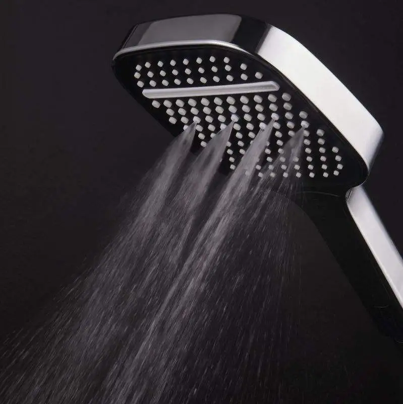 Abs Square Chrome Finished Button Select Hand Shower